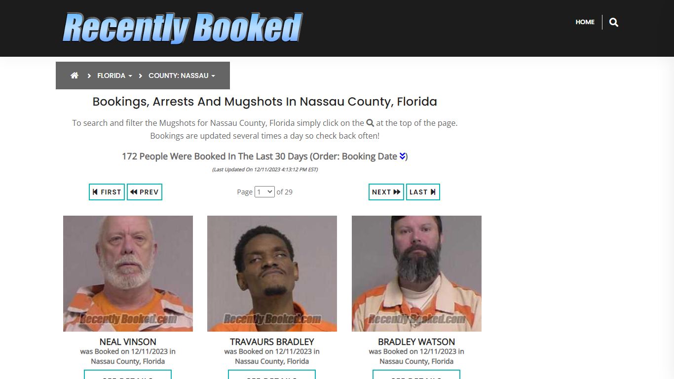 Recent bookings, Arrests, Mugshots in Nassau County, Florida